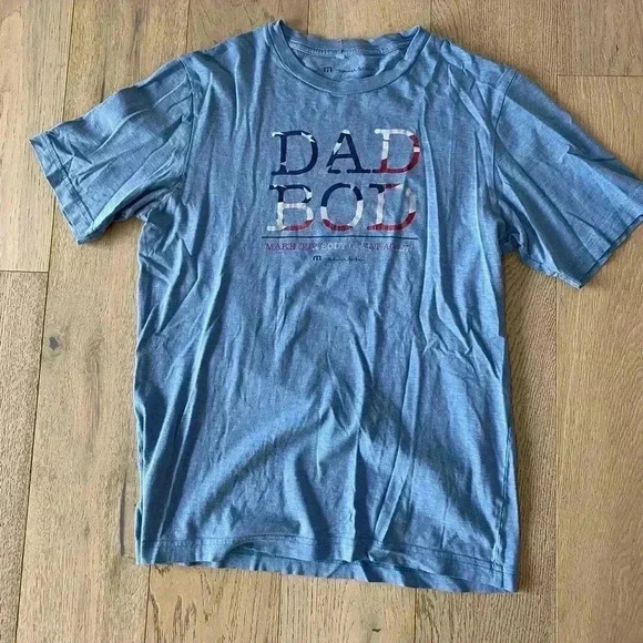 Travis Mathew 'Dad Bod' Tee Blue Small - Picture 1 of 4